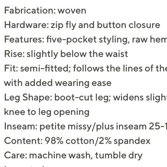 Laurie Felt Classic Denim Crop Bootcut Jeans w/Raw Hem Size 14P in dark vintage! - Picture 3 of 9